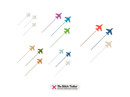 Planes Arrow Formation Machine Embroidery design - 5 sizes - INSTANT DOWNLOAD
