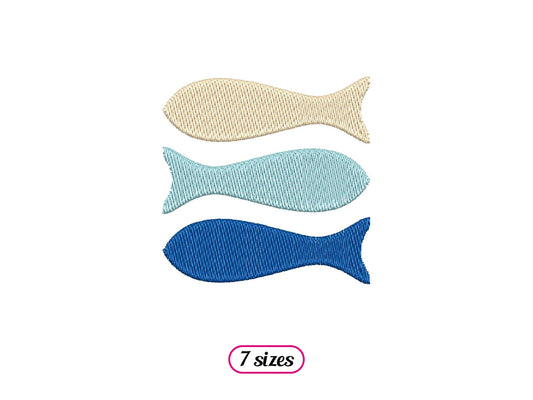Fish Square Logo Machine Embroidery design - 7 sizes - INSTANT DOWNLOAD