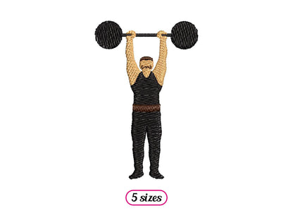 Weightlifter Machine Embroidery design - 5 sizes - INSTANT DOWNLOAD