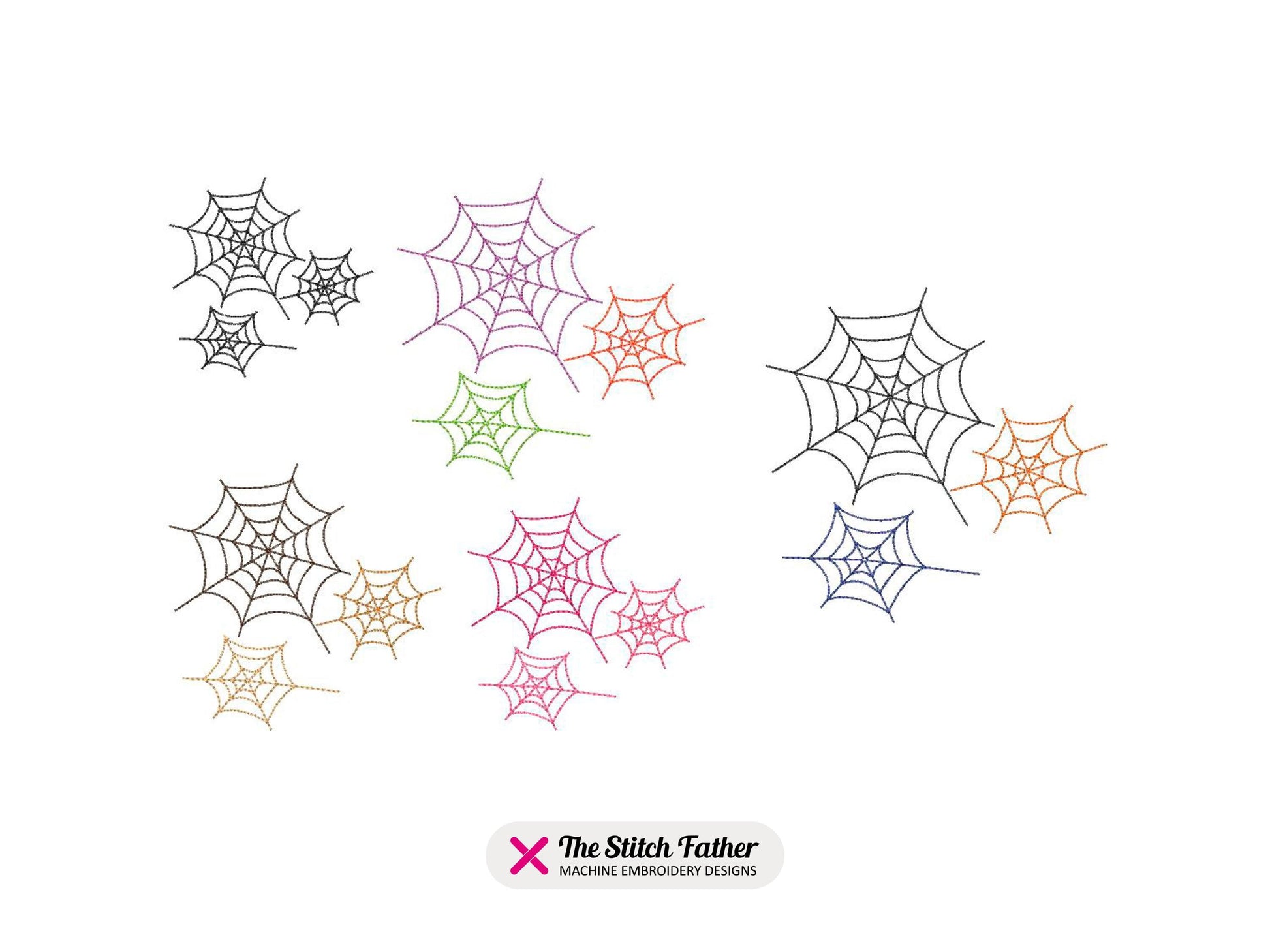 Spider Webs Machine Embroidery design - 5 sizes - INSTANT DOWNLOAD
