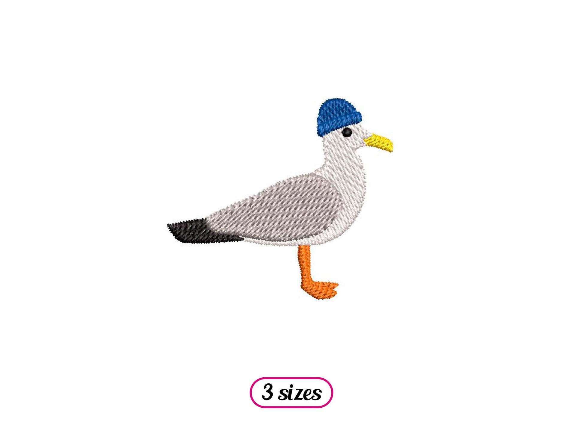 Seagull with Docker Hat Machine Embroidery design - 5 sizes - INSTANT DOWNLOAD