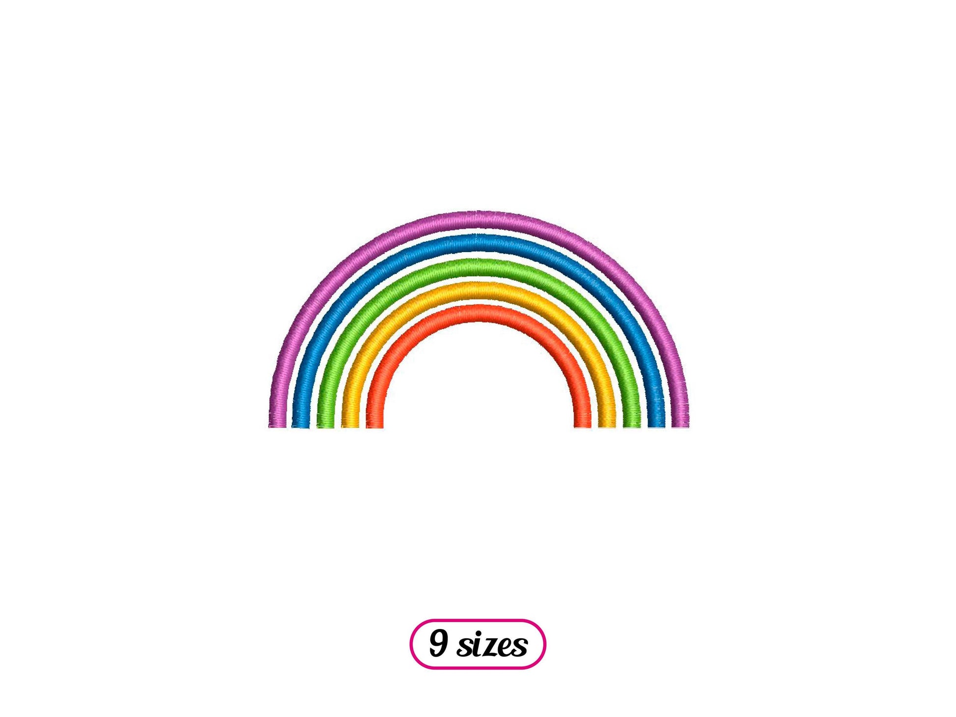 Rainbow Satin Stitch Machine Embroidery design - 9 sizes - INSTANT DOWNLOAD