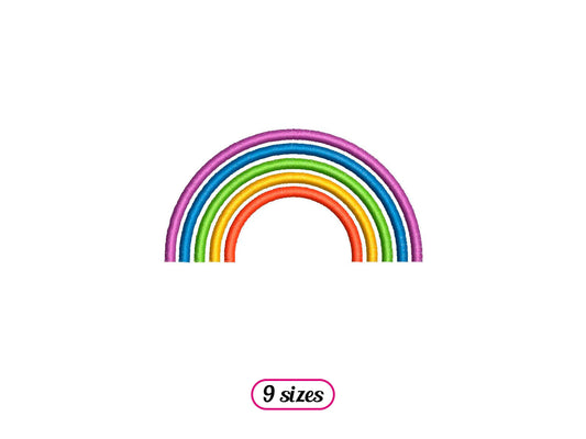 Rainbow Satin Stitch Machine Embroidery design - 9 sizes - INSTANT DOWNLOAD