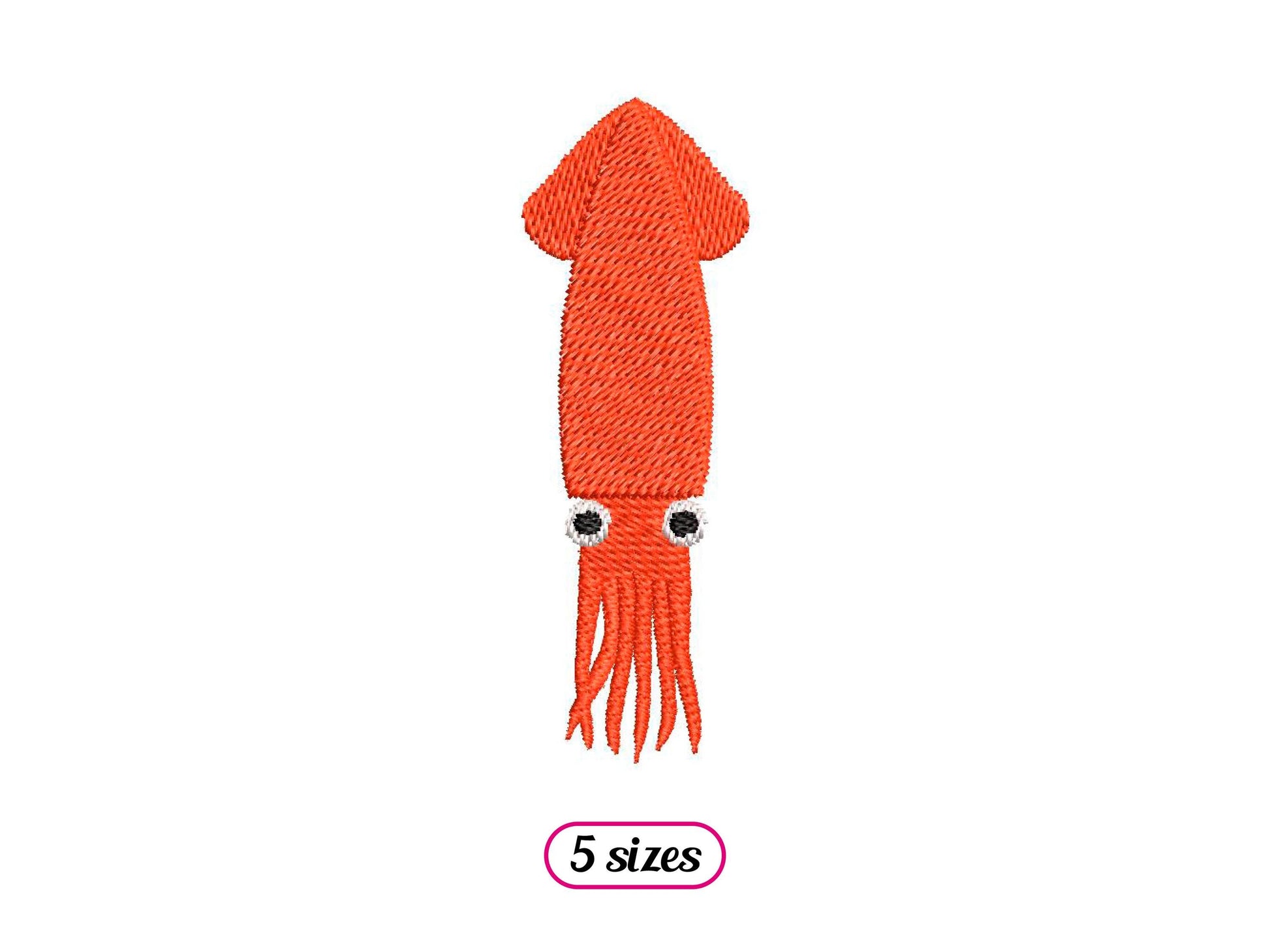 Squid Machine Embroidery design - 5 sizes - INSTANT DOWNLOAD
