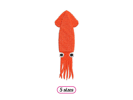 Squid Machine Embroidery design - 5 sizes - INSTANT DOWNLOAD