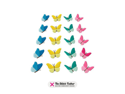 Butterflies Horizontal Layout Machine Embroidery design - 5 sizes - INSTANT DOWNLOAD