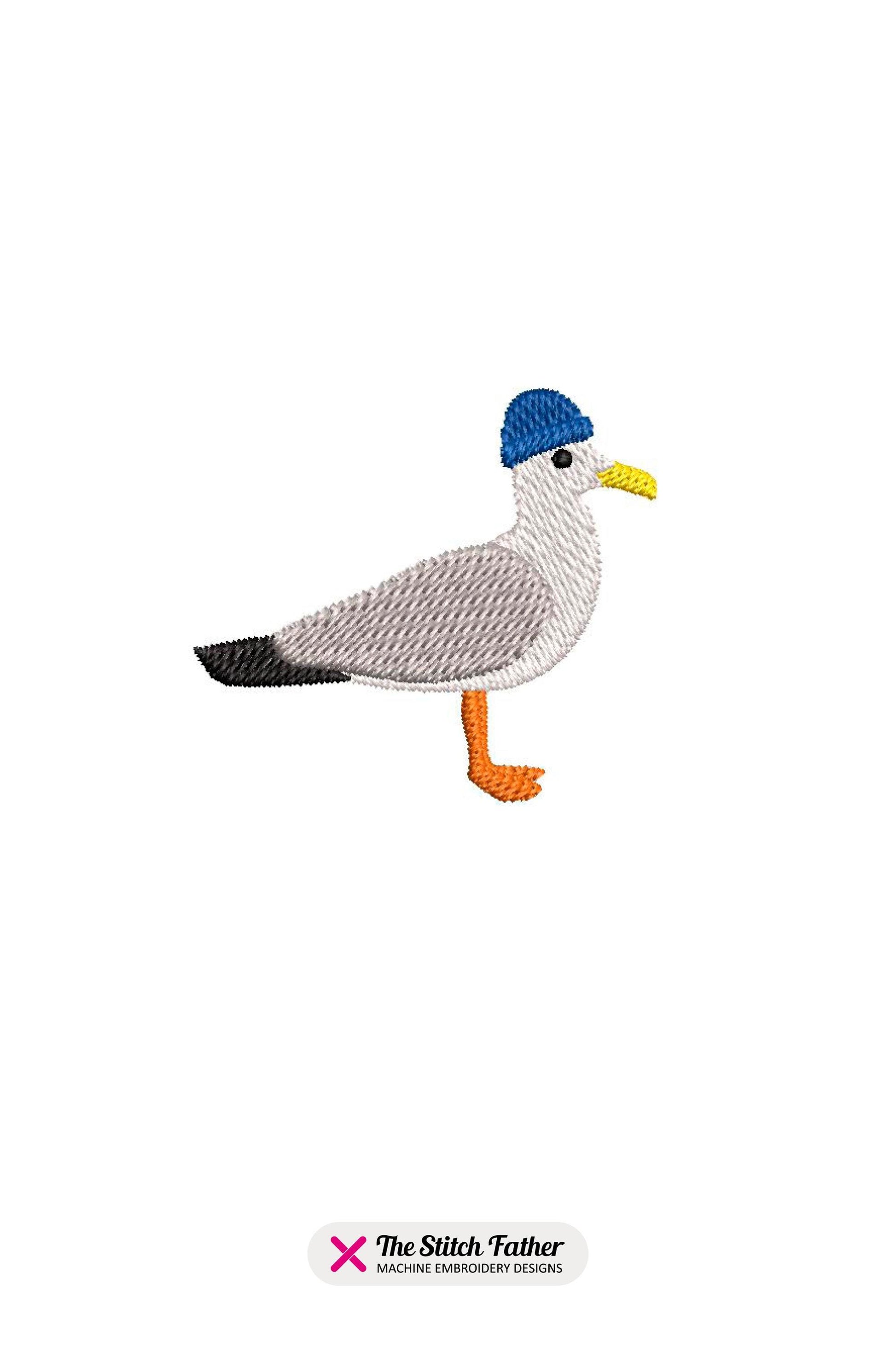 Seagull with Docker Hat Machine Embroidery design - 5 sizes - INSTANT DOWNLOAD