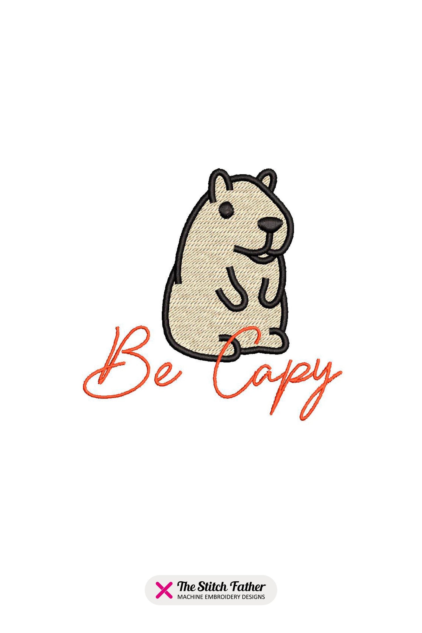 Capybara Be Capy Machine Embroidery design - 4 sizes - INSTANT DOWNLOAD