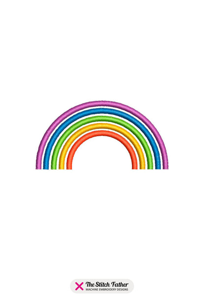 Rainbow Satin Stitch Machine Embroidery design - 9 sizes - INSTANT DOWNLOAD