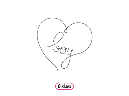 Heart Baby Boy Machine Embroidery design - 6 sizes - INSTANT DOWNLOAD