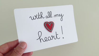 Carte tutoriel avec épingle en forme de cœur