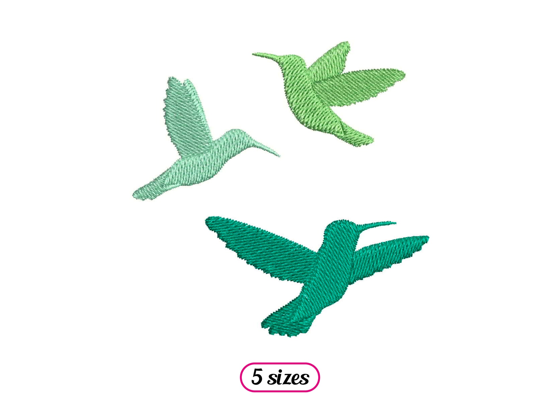 Hummingbirds Machine Embroidery design - 5 sizes - INSTANT DOWNLOAD