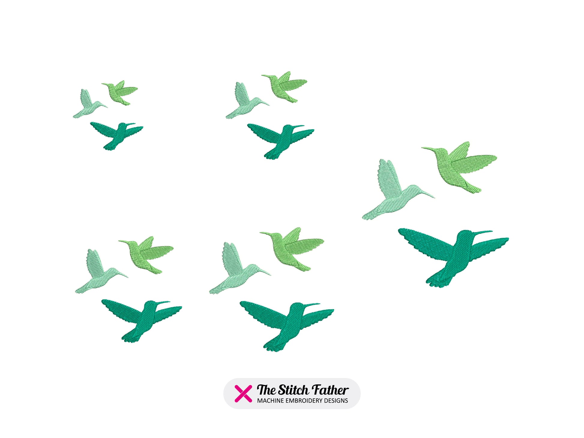Hummingbirds Machine Embroidery design - 5 sizes - INSTANT DOWNLOAD