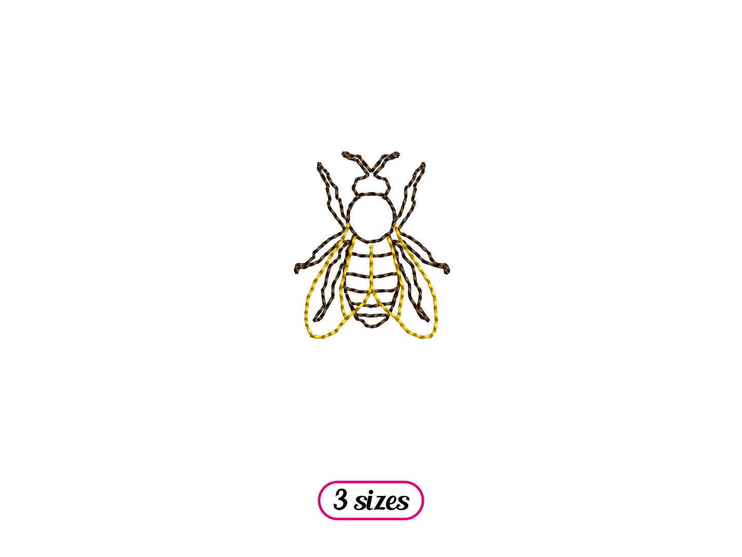Mini Realistic Bee Outline