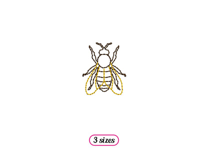 Mini Realistic Bee Outline