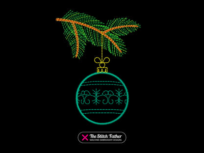 Bauble with Frieze on Fir Tree