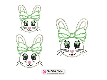 Easter Bunny Face Applique