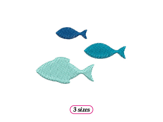 Mini Fishes Machine Embroidery design - 3 sizes - INSTANT DOWNLOAD