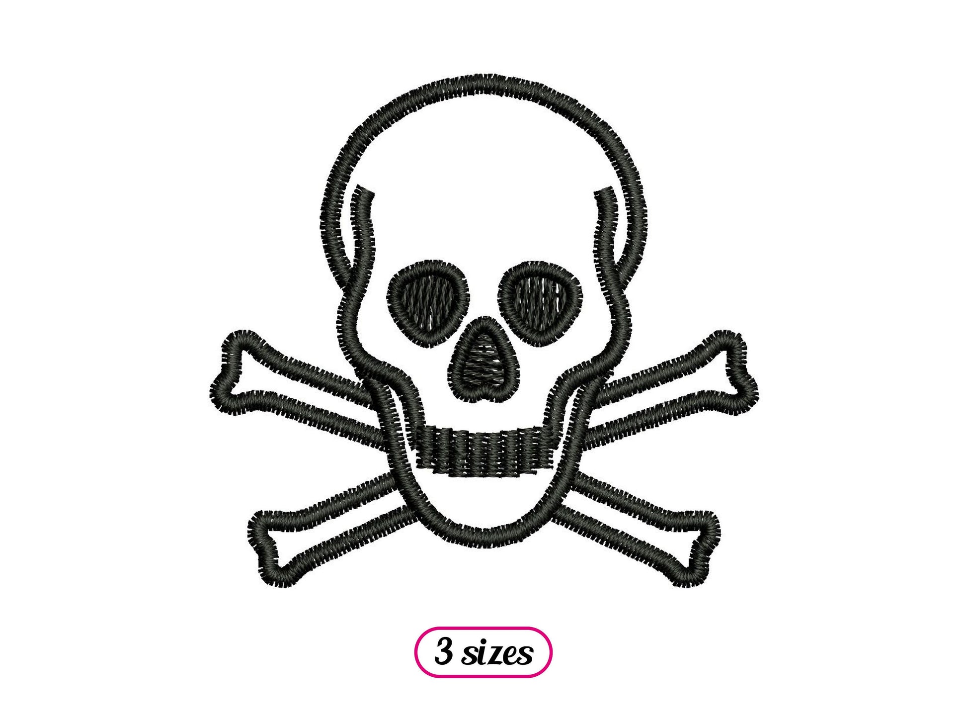 Mini Skull Crossbones Outline