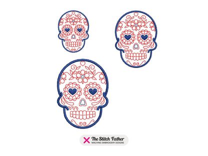 Mini Sugar Skull Linear Style