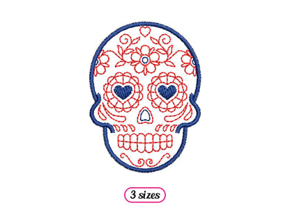 Mini Sugar Skull Linear Style