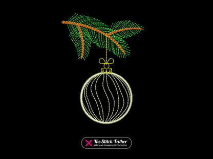 Vintage Round Bauble on Fir Tree
