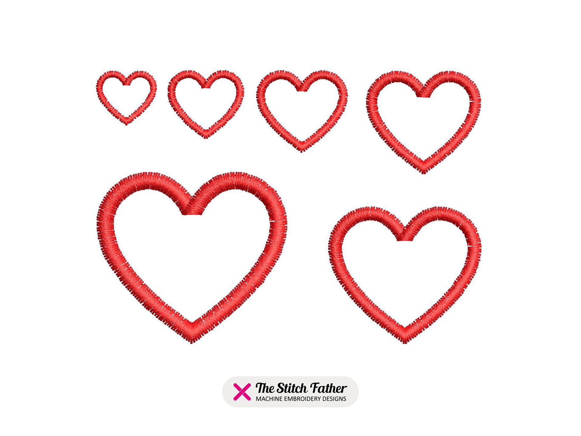Mini Heart Outline Satin Stitch