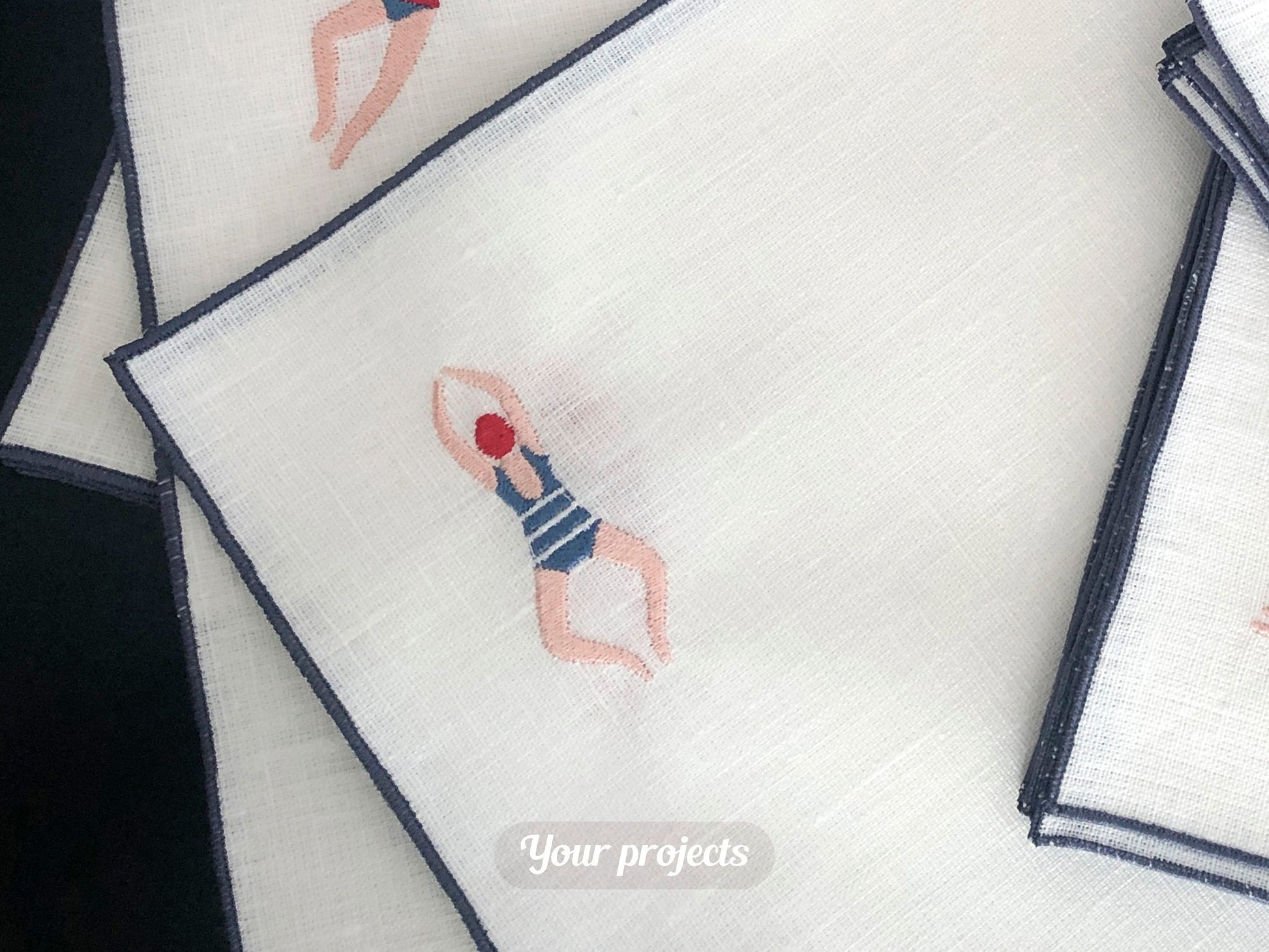 Retro Swimmer Girl Top View