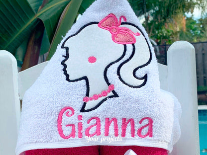 Doll Face Profile Applique Machine Embroidery design - 3 sizes - INSTANT DOWNLOAD