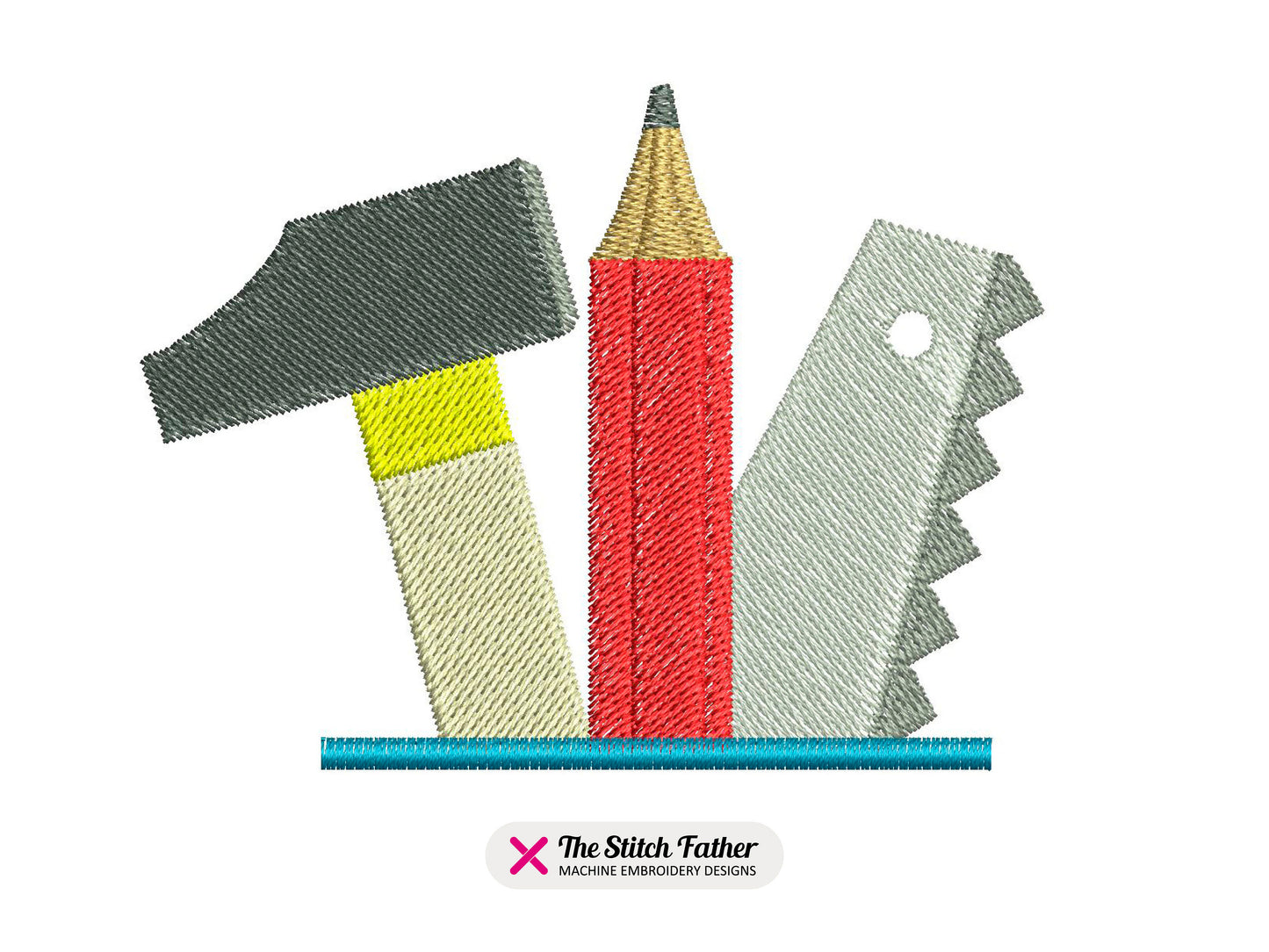 Hammer, Pencil and Saw Woodworker Pocket