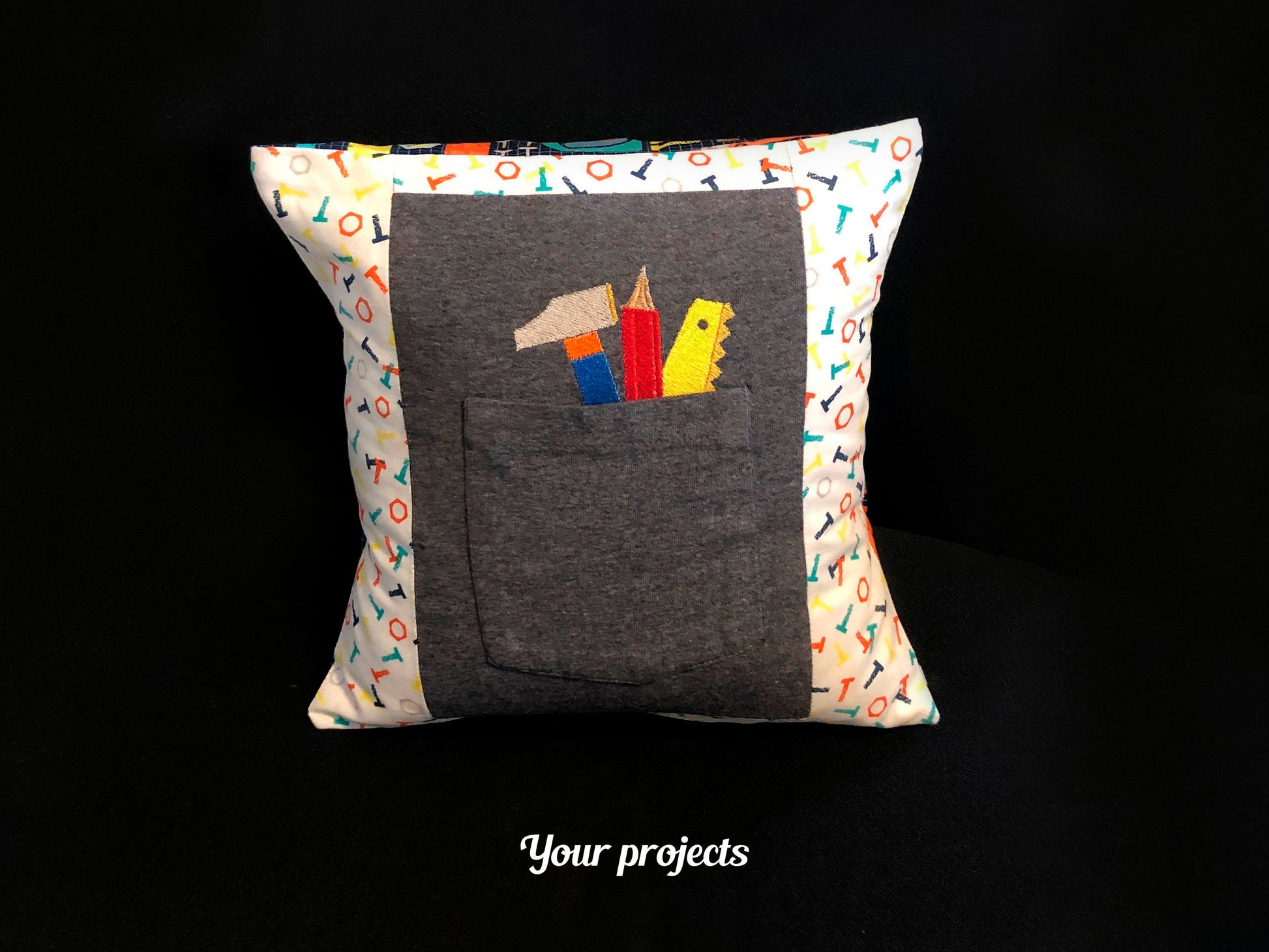 Hammer, Pencil and Saw Woodworker Pocket