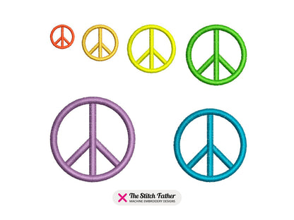 Mini Peace Line Symbol Satin