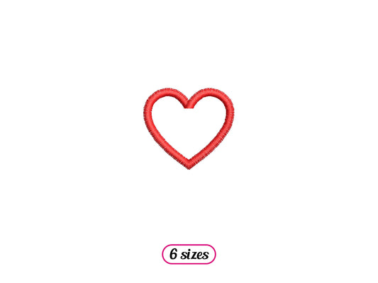 Mini Heart Outline Satin Stitch