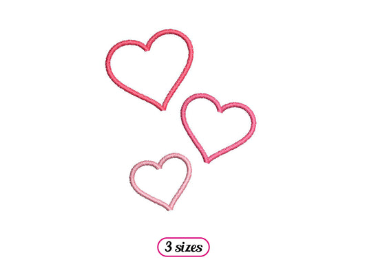 Mini Hearts Satin Outline