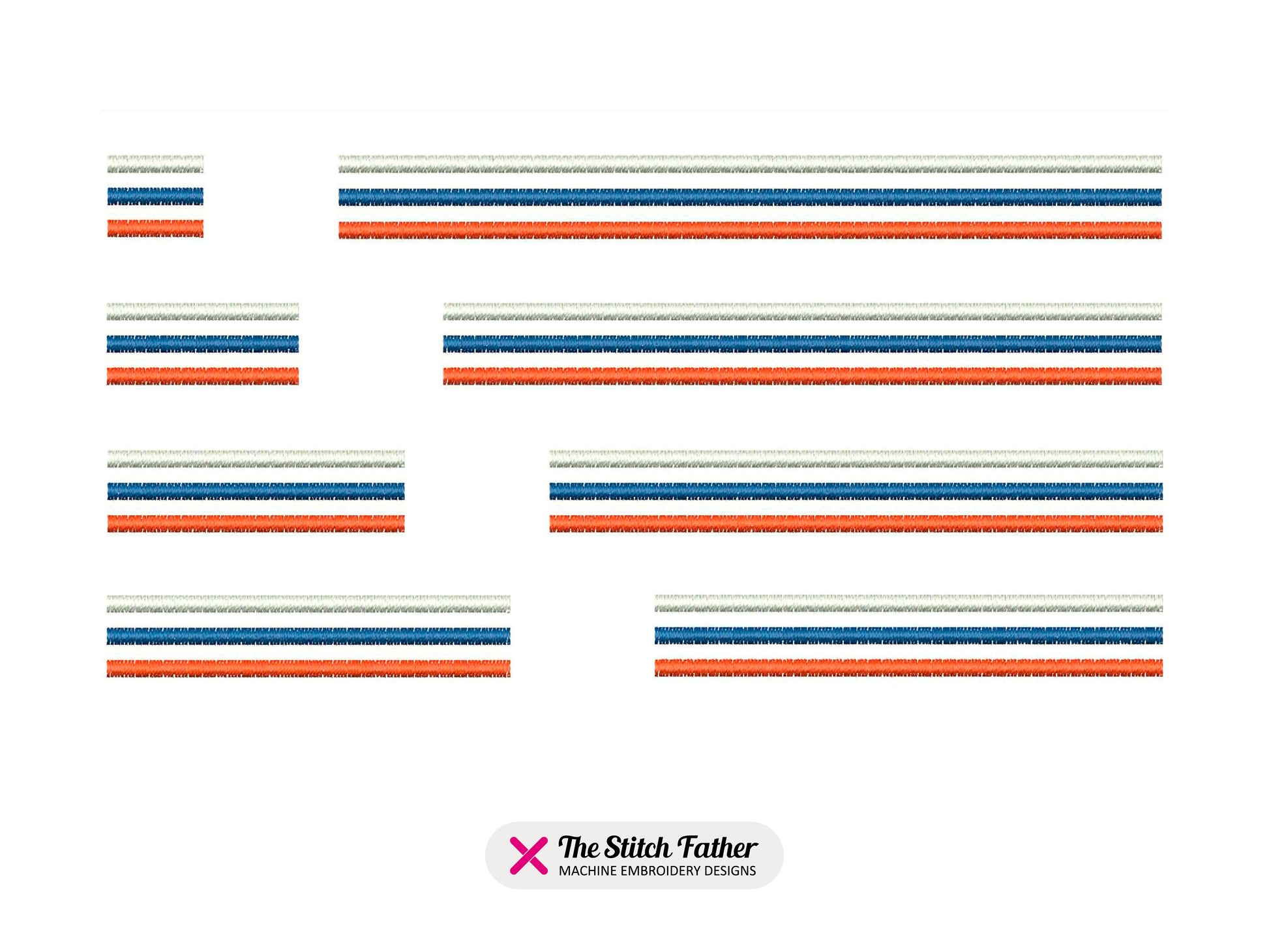 Three Lines Divider Machine Embroidery design - 8 sizes - INSTANT DOWNLOAD