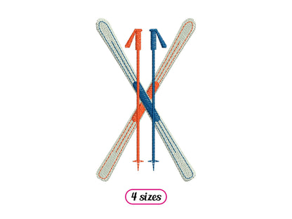 Crossed Skis with Poles Logo