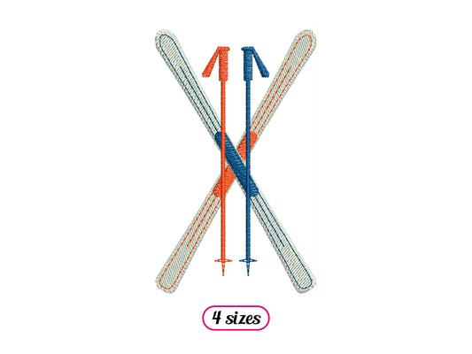 Crossed Skis with Poles Logo