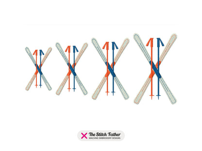 Crossed Skis with Poles Logo