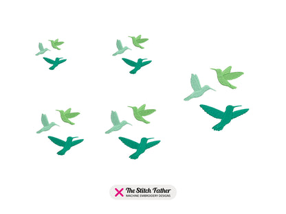 Hummingbirds Machine Embroidery design - 5 sizes - INSTANT DOWNLOAD